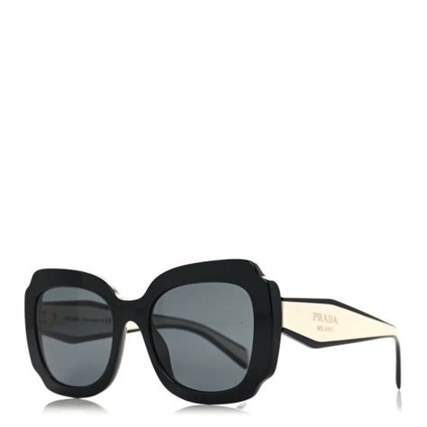 PRADA Acetate Square Sunglasses SPR 16Y Black Havana 